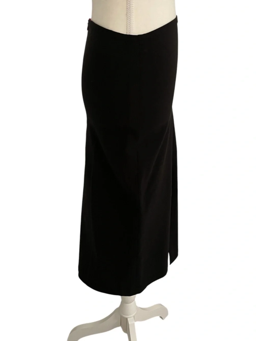Fidel Size Small Black Midi Stretch Sliming Pencil Skirt With Front Slit